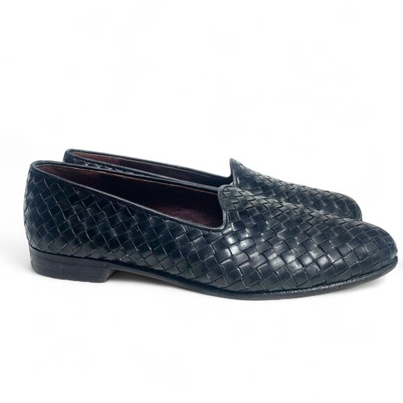 Salvatore Ferragamo Mens Brisbane Black Woven Leather Loafers Size 10.5 D - Picture 7 of 9